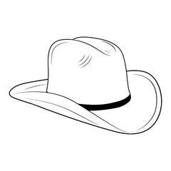 Men's cowboy hat in western style on a white background. Texas style.
