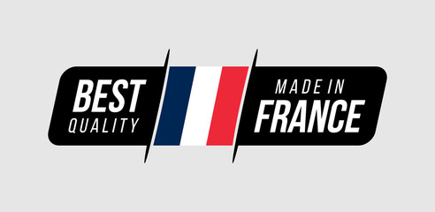 Made in france. best quality. made in with flag. icon, logo, badge, etc. vector illustration