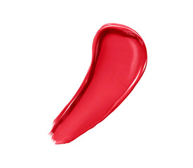 Red lipstick texture on white background