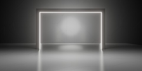modern background laser light neon light platform tech style 3d illustration