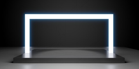 modern background laser light neon light platform tech style 3d illustration