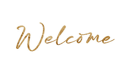 welcome text on white background