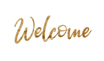 welcome text on white background