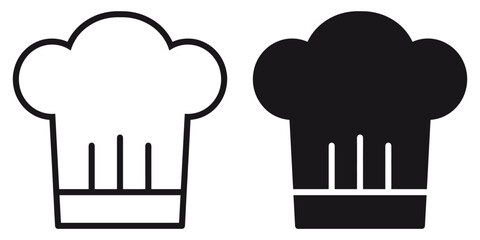 ofvs166 OutlineFilledVectorSign ofvs - chef hat vector icon . isolated transparent . cooking . black outline and filled version . AI 10 / EPS 10 . g11505