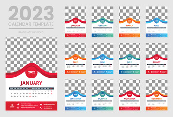 New year 2023 desk calendar design templates