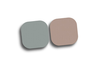 Square die cut business card mockup