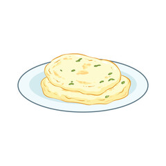 naan food vector illustration