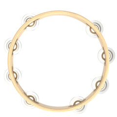 3d rendering illustration of an open tambourine