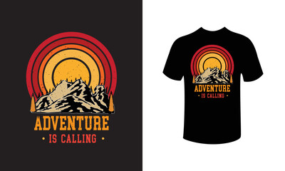 Adventure is calling hiking  Vector t-shirt design
