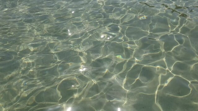 Sun shimming on water surface at beach