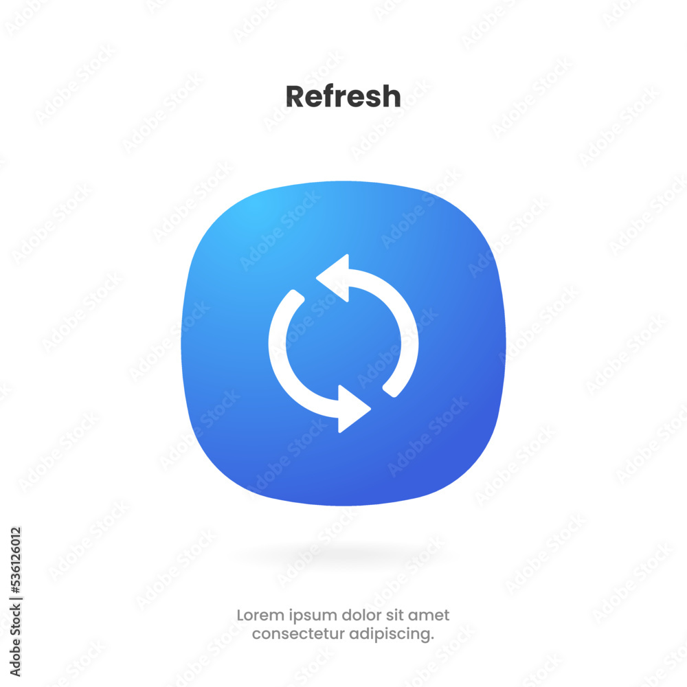 Poster 3d minimal modern sync, rotate, swap, repeat, reset, sustainability, refresh icon emblem symbol push