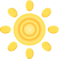 Cartoon Sun isolated on transparent background. 3D illustration