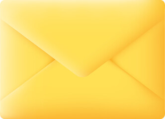 Yellow Envelope Message Mail Isolated on Transparent Background. 3D illustration