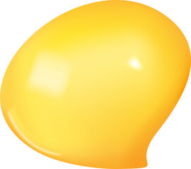 Yellow Chat Bubble Isolated on Transparent Background. 3D illustration