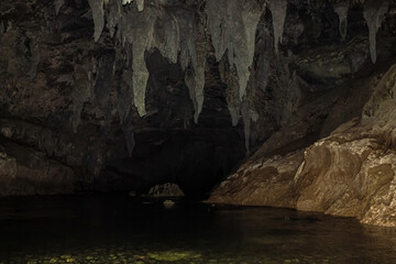 river in natural cave