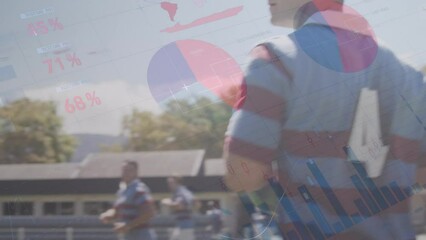 Animation of data processing over diverse rugby players