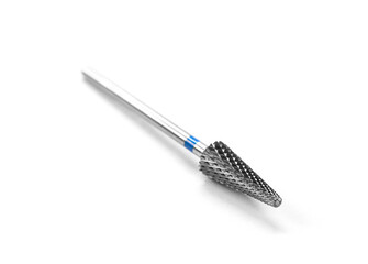 Carbide milling cutter for manicure. Closeup. Isolated on a white background