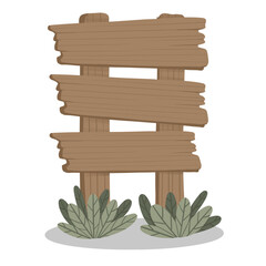 Blank Wooden Board Illustration for Information