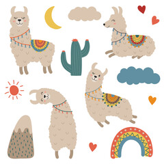cute llamas set  © Olga
