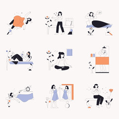 Pack of Lazy Line Illustrations 


