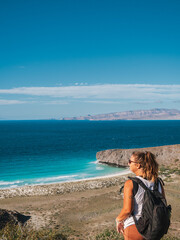 Hike in Balandra Beach, Baja California, Mexico