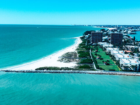 Aerial View Of St. Petersburg Beach Florida.