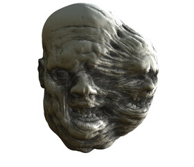 Fototapeta na wymiar 3D render of dual morphed scary faces isolated