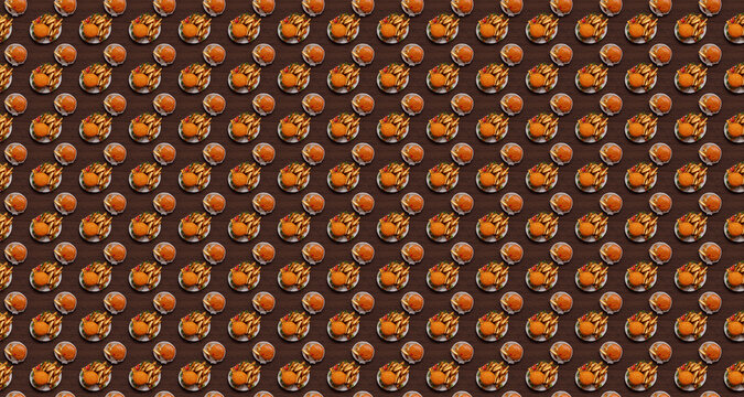 Burger with fries pattern, can be used as a wallpaper texture 