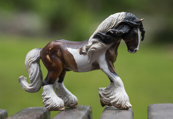 Russia. Kuzbass. A children's toy in the form of a Tinker horse. This breed from Ireland is a gypsy sled horse, which is becoming increasingly popular among horse riding enthusiasts.