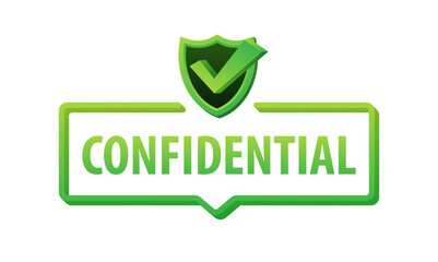 Confidential grunge vector icon. Badge or button for commerce website. Vector stock illustration.