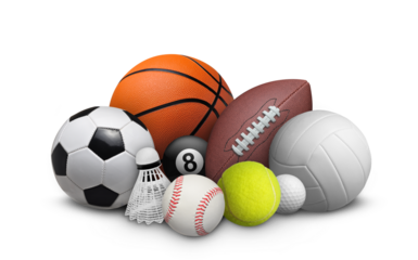 Set of balls isolated on white background