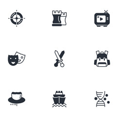 movie genres thin line icons. Vector illustration isolated on white. Editable stroke.