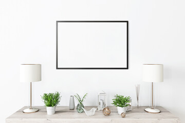 Frame mockup A4  on white background