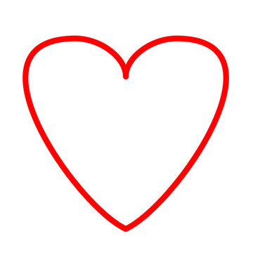 red heart outlined symbol