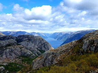 Fototapeta na wymiar Hiking to Pulpit Rock, Stavenger Norway