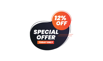 discount, 12%, discount stamp, label, Discount offer tag, Special offer discount label, 12 percent