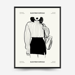Modern abstract women. Minimalism concept. Female body, fashion. Matisse style. . Contemporary silhouette of woman. Hand drawn trendy vector posters, illustrations for print.