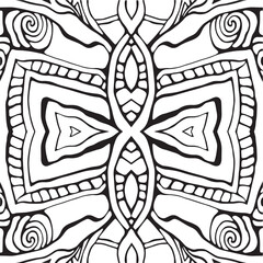 Amazonia festival seamless pettern black and white