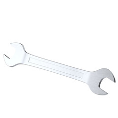 3d rendering illustration of an open end chrome wrench
