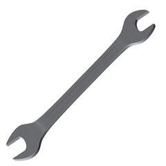 3d rendering illustration of an open end chrome wrench
