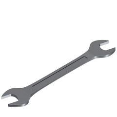 3d rendering illustration of an open end chrome wrench