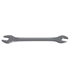3d rendering illustration of an open end chrome wrench