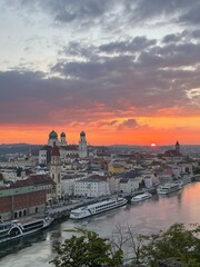 sunset over the river
