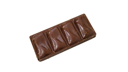 Chocolate bar isolated on a white background. Milk chocolate
