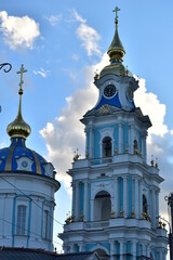 the high bell tower of the Orthodox church