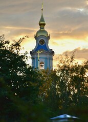 church at sunset