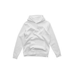Fototapeta premium Heavyweight Wrinkled Unisex White Hoodie Front Mockup - Extended Drawcord Hooded Sweatshirt for Men & Women