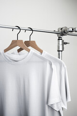 Hanging Unisex White T-Shirt Front Mockup