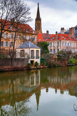 Naklejka premium Cityscape view from the beautiful city of Metz in France