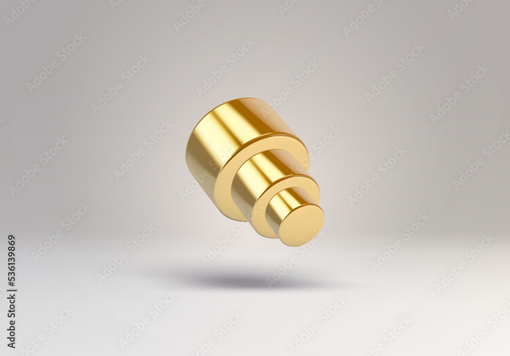 Poster 3D vector element or simple isolated golden shape